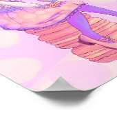 Pink Macaron Girl Poster (Ecke)