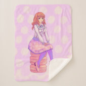 Pink Macaron Girl Sherpadecke (Vorderseite)