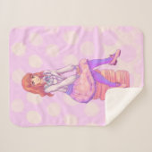 Pink Macaron Girl Sherpadecke (Vorderseite (Horizontal))