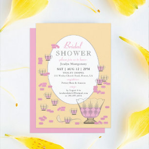 Pink Macarons & Crystal Punch Set Brautparty Einladung