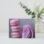 Pink Macarons Lila Rose Französische Konditorei Po Postkarte (Stehend Vorderseite)