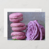 Pink Macarons Lila Rose Französische Konditorei Po Postkarte (Vorne/Hinten)