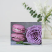 Pink Macarons Lila Rose Französische Konditorei Po Postkarte (Stehend Vorderseite)