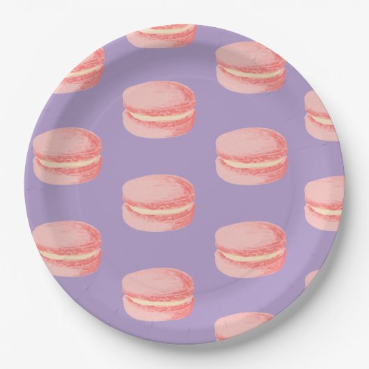 Pink Macaroons Pappteller (Vorderseite)