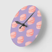 Pink Macaroons Runde Wanduhr (Winkel)