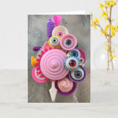 Pink Machine Karte (Gelbe Blume)