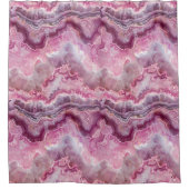 Pink Macro Agate Stone Look Duschvorhang (Vorderseite)