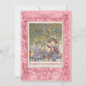 Pink Mad Hatter's Tea Party Brautparty Einladung (Vorderseite)