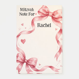 Pink Mädchen Mitzvah Notiz Jüdisch