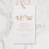 Pink mädchengängige Champagner-Script-Bachelorette Geschenkanhänger (Rückseite)