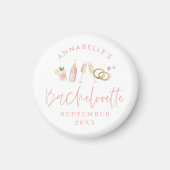 Pink mädchengrün-modern Champagner Bachelorette st Magnet (Vorne)