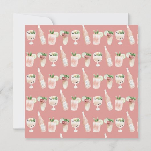 Pink mädchenhaft Wasserfarbe 50 und fabelhafte Geb Einladung (Rückseite)