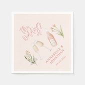 Pink mädchenhaft zarte moderne Wildblume Serviette (Vorderseite)