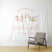 Pink mädchenhafte Bachelorette-Wochenende Wandteppich (Beispiel (Horizontal))