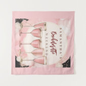 Pink mädchenhafte Bachelorette-Wochenende Wandteppich (Vorderseite (Horizontal))