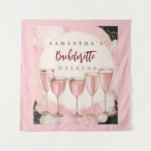 Pink mädchenhafte Bachelorette-Wochenende Wandteppich
