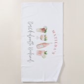 Pink mädchenhafte Drinks Bachelorette Wochenende Strandtuch (Vorderseite)