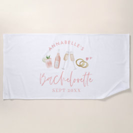Pink mädchenhafte Drinks Bachelorette Wochenende Strandtuch