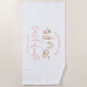 Pink mädchenhafte Drinks Bachelorette Wochenende  Strandtuch (Vorderseite)