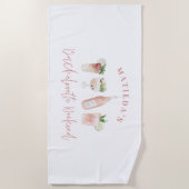 Pink mädchenhafte Drinks Bachelorette Wochenende Strandtuch (Vorderseite)