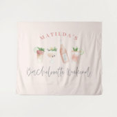 Pink mädchenhafte Drinks Bachelorette Wochenende Wandteppich (Vorderseite (Horizontal))