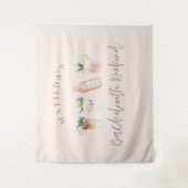 Pink mädchenhafte Drinks Bachelorette Wochenende Wandteppich (Vorderseite)