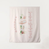 Pink mädchenhafte Drinks Bachelorette Wochenende Wandteppich (Vorderseite)