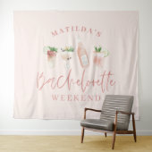 Pink mädchenhafte Drinks Bachelorette Wochenende Wandteppich (Beispiel (Horizontal))
