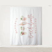 Pink mädchenhafte Drinks Bachelorette Wochenende Wandteppich (Vorderseite)