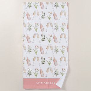 Pink mädchenhafte Drinks Junggeselinnen-Abschied S Strandtuch