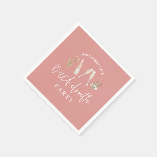 Pink mädchenhafte Drinks Junggeselinnen-Abschied Serviette (Ecke)