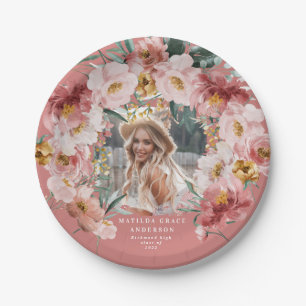 Pink mädchenhafte Foto Abschlussfeier Pl Pappteller