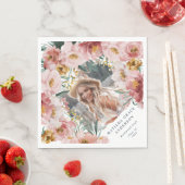 Pink mädchenhafte Foto-Abschlussfeier Serviette (Beispiel)