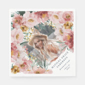 Pink mädchenhafte Foto-Abschlussfeier Serviette (Vorderseite)