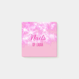 Pink mädchenhafte Glitzer Nägel hinzufügen Namen W Post-it Klebezettel