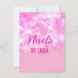 Pink mädchenhafte Glitzer Nägel hinzufügen Namen W Postkarte