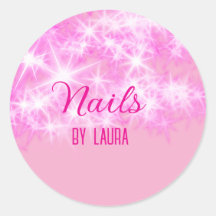 Pink mädchenhafte Glitzer Nägel hinzufügen Namen W