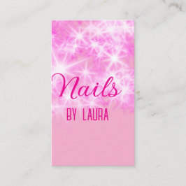 Pink mädchenhafte Glitzer Nägel hinzufügen Namen W Visitenkarte