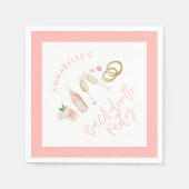 Pink mädchenhafte moderne Cocktail Drehbuch-Bachel Serviette (Vorderseite)