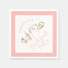 Pink mädchenhafte moderne Cocktail Drehbuch-Bachel Serviette