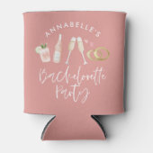 Pink mädchenhafte moderne Cocktail-Skript Bachelor Dosenkühler (Vorderseite)