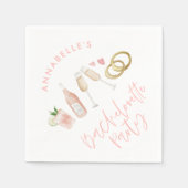 Pink mädchenhafte moderne Cocktail-Skript-Bachelor Serviette (Vorderseite)