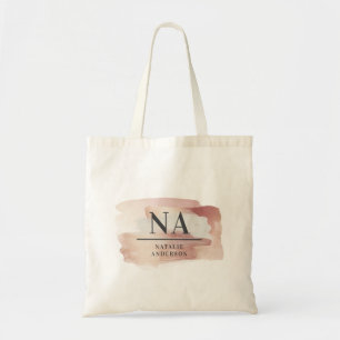 Pink mädchenhafte Rose monogramm modern stilvoll Tragetasche