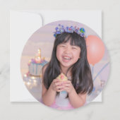 Pink mädchenhafte Schwanenmädchen Foto Geburtstag Einladung (Rückseite)