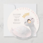 Pink mädchenhafte Schwanenmädchen Foto Geburtstag Einladung (Vorderseite)