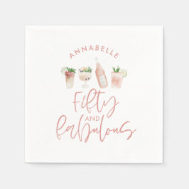 Pink mädchenhafte Wasserfarbe 50 und fabelhafte Ge Serviette