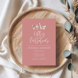 Pink mädchenhafte Wasserfarbe 50 und fabelhafter G Einladung