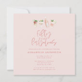 Pink mädchenhafte Wasserfarbe 50 und fabelhafter G Einladung (Vorderseite)