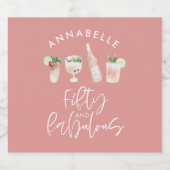 Pink mädchenhafte Wasserfarbe 50 und fabelhafter G Schaumweinetikett (Einzelnes Label)