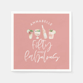 Pink mädchenhafte Wasserfarbe 50 und fabelhafter G Serviette